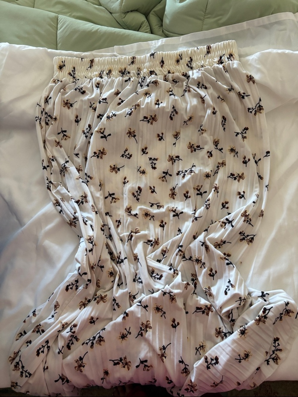 Jon & Anna Cream Maxi Skirt with Black and Brown Floral Print